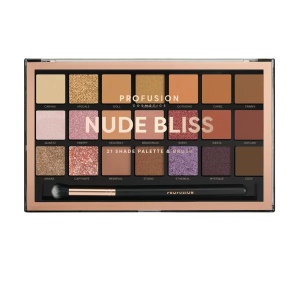 Profusion Cosmetics 21 Shade Eyeshadow Palette – Nude Bliss