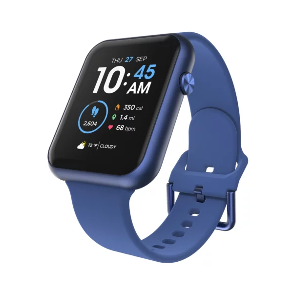 iTech Fusion 3 Rectangular Smart Watch, Blue, Silicone Strap